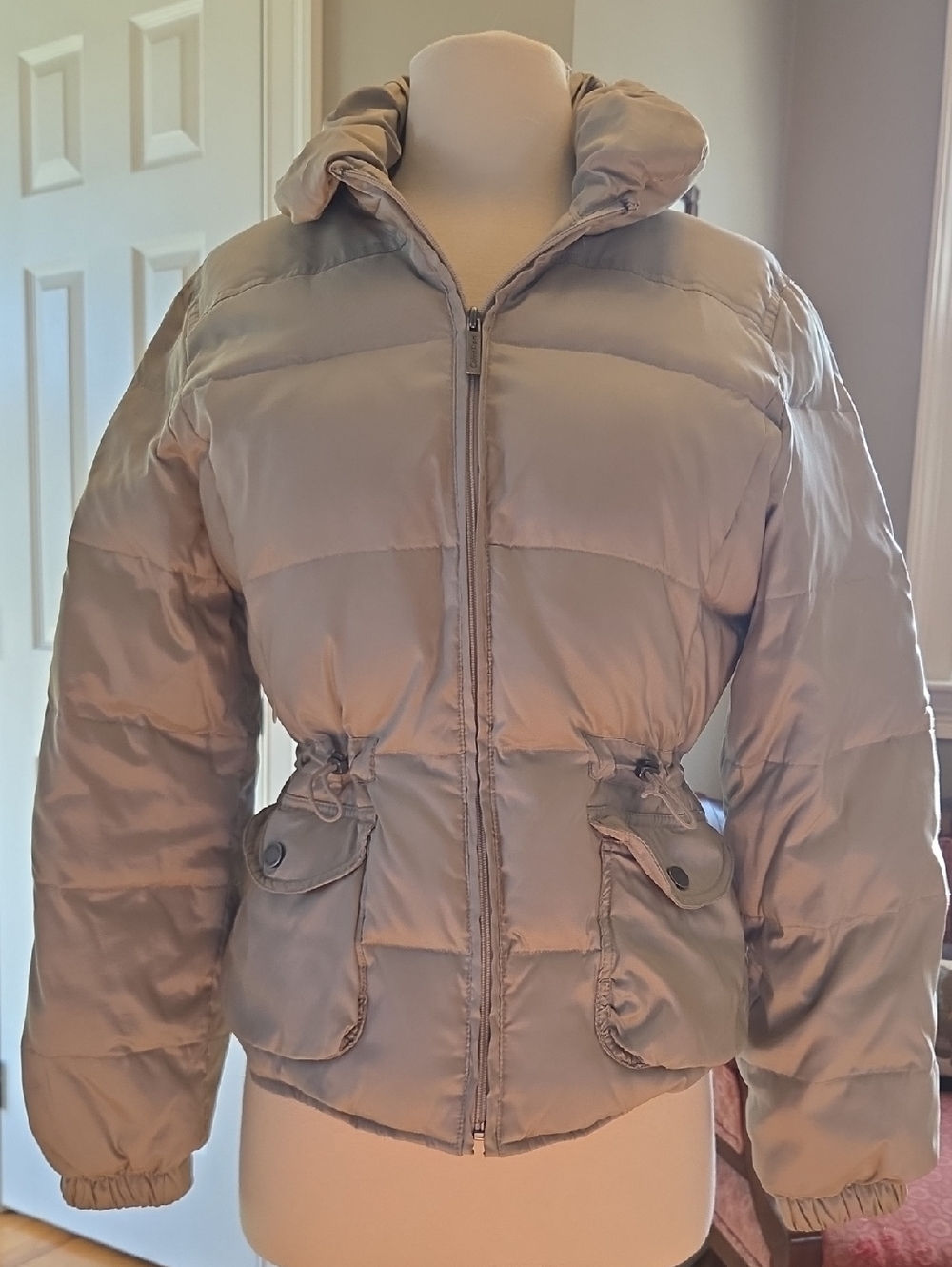 Calvin Klein NEW Women's Light Taupe Down Puffer Jacket XS